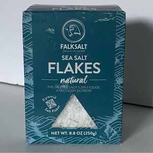 FALKSALT Sea Salt Flakes 8.8 Oz Gourmet Finishing Salt Box Pyramid Natural New